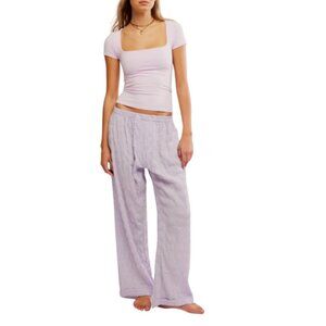 new 🆕 FREE PEOPLE Cloud Ten Sleep Pants /Lilac Combo 4B4